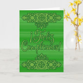 グリーンおもしろいカード誕生日カード カード (黄色い花)