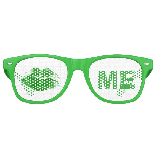 グリーンおもしろいキスマイアイリッシュセントパトリックの日 レトロサングラス (正面)