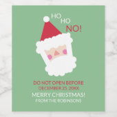 グリーンおもしろいサンタクロースパーソナライズされたクリスマス ワインラベル (シングルラベル)
