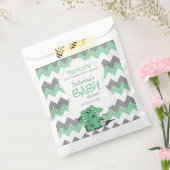 グリーンおもしろいシェブロン間抜けかわいいベビーゾウ フェイバーバッグ (封をした状態)