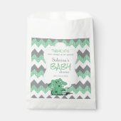 グリーンおもしろいシェブロン間抜けかわいいベビーゾウ フェイバーバッグ (正面)