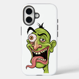 グリーンおもしろいゾンビ風刺画iPhoneケース iPhone 16ケース