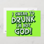 グリーンおもしろいビール飲料 ポストカード (正面/裏面)