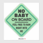 グリーンおもしろいベビーはボード上に大人の注意バンパー シール (シート)