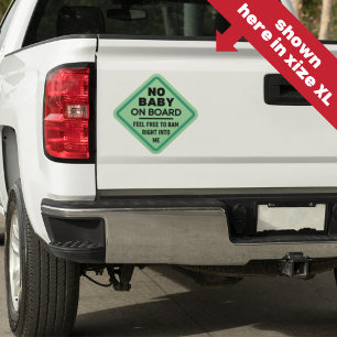 グリーンおもしろいベビーはボード上に大人の注意バンパー シール