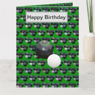 グリーンおもしろいローンボウル、誕生日カード、 カード
