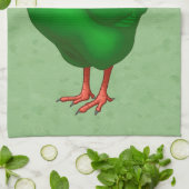 グリーンおもしろい火星エイリアンチキン キッチンタオル (折り畳み)