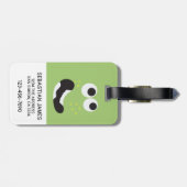 グリーンおもしろい顔パーソナライズされた ラゲッジタグ (裏面横)