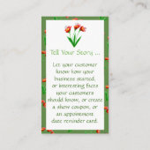 グリーンおよびフェミニンフローラかわいらし名刺 名刺 (裏面)