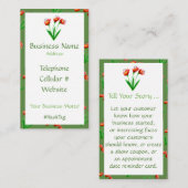 グリーンおよびフェミニンフローラかわいらし名刺 名刺 (正面/裏面)