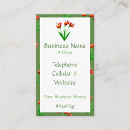 グリーンおよびフェミニンフローラかわいらし名刺 名刺