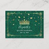 グリーンおよび金ゴールドバラエレガント詳細 エンクロージャーカード (裏面)