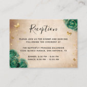 グリーンおよび金ゴールドバラエレガント詳細 エンクロージャーカード (正面)