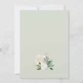 グリーンおよび金ゴールドフローラ結婚リースブライダルシャワー 招待状 (裏面)