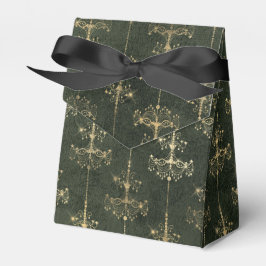 グリーンおよび金ゴールドヴィンテージシャンデリア フェイバーボックス