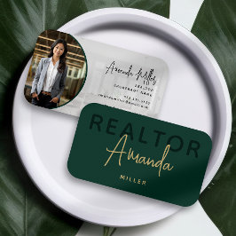 グリーンおよび金ゴールド不動産仲介業者ブローカ実在ー不動産業者 名刺