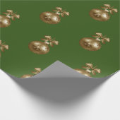 グリーンおよび金ゴールド紙 ラッピングペーパー (角)