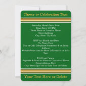 グリーンおよび金ゴールド50年間クラス懇親会招待状 招待状 (裏面)