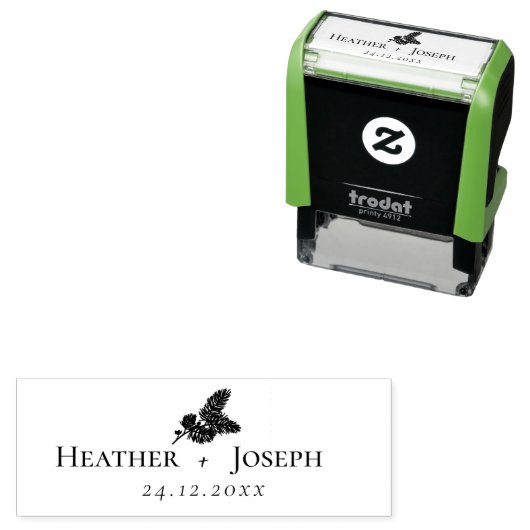 グリーンお洒落と金ゴールドパインコーン結婚ズ セルフインキングスタンプ (インサイチュ)