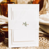 グリーンお洒落と金ゴールドパインコーン結婚ズ 招待状ベリーバンド