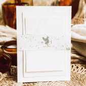 グリーンお洒落と金ゴールドパインコーン結婚ズ 招待状ベリーバンド