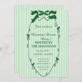 グリーンお洒落クリスマスディナーパーティの招待状 招待状 (正面/裏面)