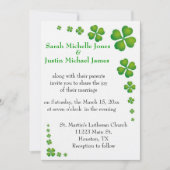 グリーンお洒落シャムロック結婚式招待状 招待状 (正面)