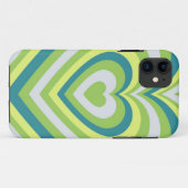 グリーンお洒落ハートよくはしゃぐバレンタインデーのプレゼント Case-Mate iPhoneケース (裏面(横))