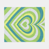 グリーンお洒落ハートバレンタインデーのギフトカップル フリースブランケット (正面(横))