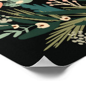 グリーンお洒落ピンクフローラウェルカムベビーシャワー ポスター (角)