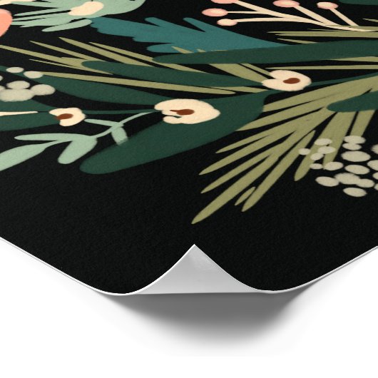 グリーンお洒落ピンクフローラウェルカムベビーシャワー ポスター (角)