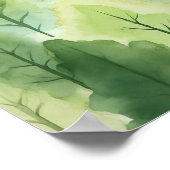 グリーンお洒落フォレストツリーズウッドランド子供部屋アート ポスター (角)