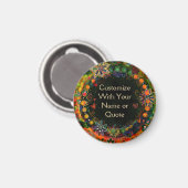 グリーンお洒落フローラカスタマイズおもしろい マグネット (正面/裏面)