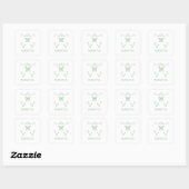 グリーンお洒落フローリッシュモノグラム スクエアシール (シート)