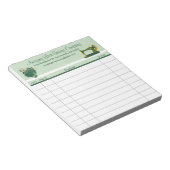 グリーンお洒落裁縫機械の販売受領書 ノートパッド (アングル)