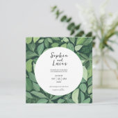 グリーンお洒落離れ結婚式招待状 招待状 (スタンド正面)