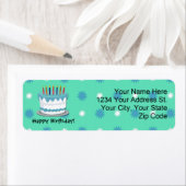 グリーンお誕生日ケーキ差出人住所ラベル ラベル (インサイチュ)