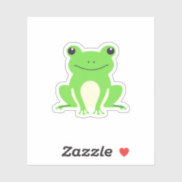 グリーンかわいいカエル シール