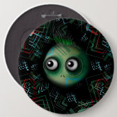 グリーンかわいいモンスター 缶バッジ (正面&裏面)