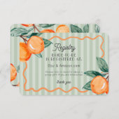 グリーンかわいこちゃんパステルシトラスブライダルレジストリ挿入 エンクロージャーカード (正面/裏面)