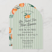 グリーンかわいこちゃんメインスクイズシトラスブライダルシャワー 招待状 (正面/裏面)