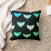 グリーンかわいらしこうもりブラックハロウィーン クッション (ブランケット)