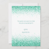グリーンかわいらしグリッターシンプルサンキューカード サンキューカード (裏面)