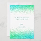 グリーンかわいらしグリッターシンプルサンキューカード サンキューカード (裏面)