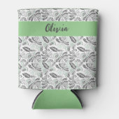 グリーンかわいらしグレイ夏期ろうけつ染め 缶クーラー (正面)