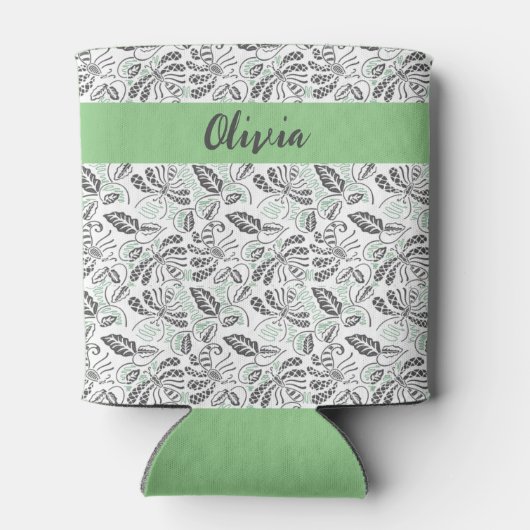 グリーンかわいらしグレイ夏期ろうけつ染め 缶クーラー (裏面)