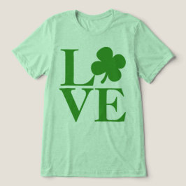 グリーンかわいらしシャムロックラブSt patricks day トライブレンドＴシャツ