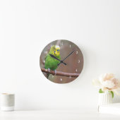 グリーンかわいらしブギー写真 ラウンド壁時計 (ホーム)