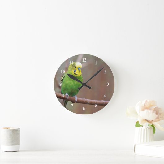 グリーンかわいらしブギー写真 ラウンド壁時計 (ホーム)