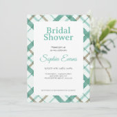 グリーンかわいらしプレ縁どド白ブライダルシャワー 招待状 (スタンド正面)